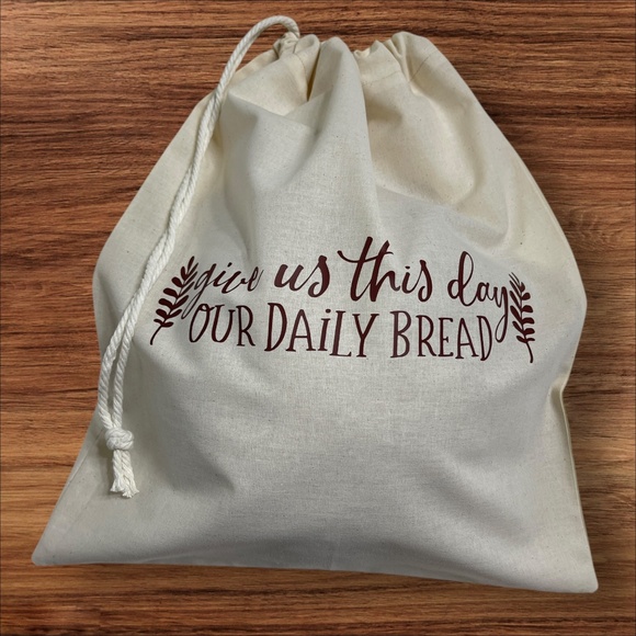 Farmhouse Linen Bread Bag, Sourdough Cotton Handmade Reusable Bread Keeper - Picture 3 of 5